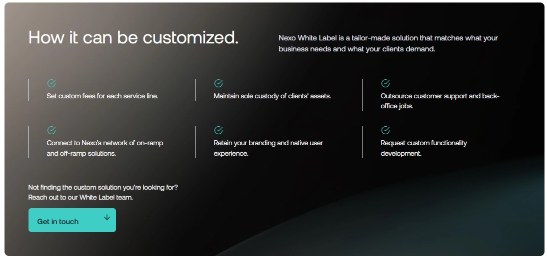 nexo-white-label-customized